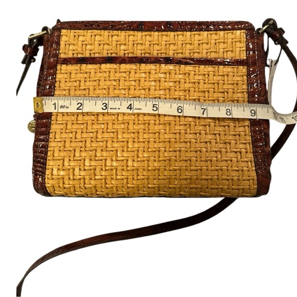 NWT Brahmin Carrie Crossbody Natural Chatham + Leather Woven Straw Summer - Picture 2 of 13